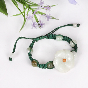 Armkette mit Blume aus Jade, Armband, Jade, 4937